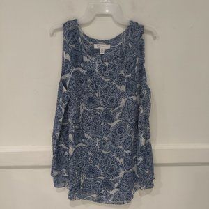 NWT Christina B Womens Sleeveless Double Layered Blouse Blue Size S $40 3HL99